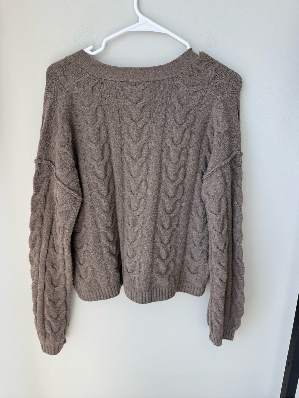 Wild Fable Taupe/Brown Cable Knit Cardigan - Picture 2 of 3